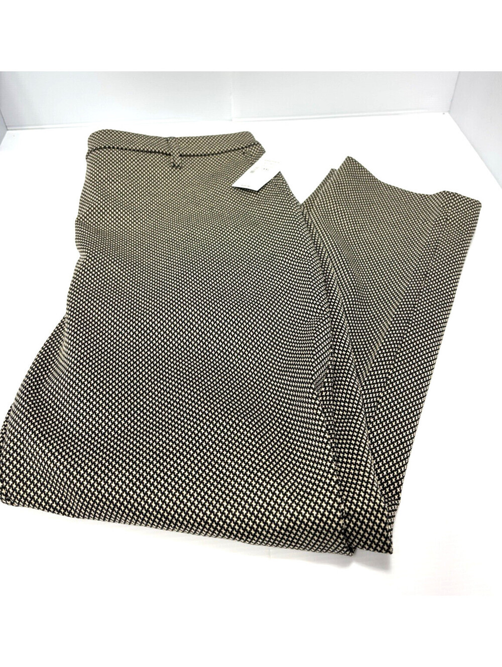 Cleo XXL Womens Ankle Pants Slim Fit Micro Grid Pattern Dress Trousers Stretch